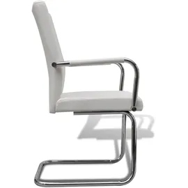 vidaXL Freischwinger 2 Stk. Weiß Kunstleder