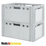 TSGPS Kingpower - 2 Stück E3 Fleischkiste Kiste Eurobox Lebensmittelecht Metzgerkiste Box Aufbewahrungsbox Kunststoff Wanne Plastik Stapelbar Lagerkiste 60