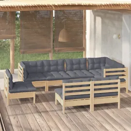 vidaXL Garten-Lounge-Set 8-tlg. grau Kiefer