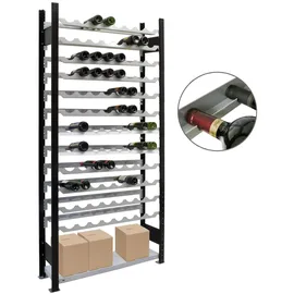 SCHULTE Regalwelt Weinregal 230 x 100 x 25 cm Schwarz-Silber
