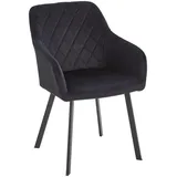 Livetastic Armlehnstuhl, Schwarz, Holz, Metall, Textil, Pappel, Sperrholz, eckig, 54x87x64 cm, Esszimmer, Stühle, Esszimmerstühle, Armlehnenstühle