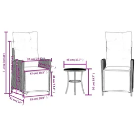 vidaXL Bistroset 3-tlg. Beige