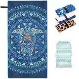 ELAKIRI Mikrofaser Strandtuch XXL 200x100cm - Microfaser Badetuch Groß Leichtdünn Weich | Familien Saugfähig Reisehandtuch Schnelltrocknend Strandhandtuch - Sandfrei Strandtücher für Strand,Schwimm