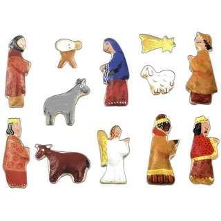 GRIZZLY Ausstechformen Krippenfiguren Set 12 Stück Krippenzubehör für Weihnachten - Plätzchenausstecher für Weihnachtsdeko