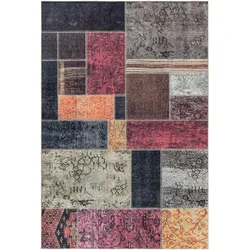 Teppich Waschbar Flachgewebe Patchwork Polyester Wohnzimmer Multi Rechteckig 120x170 | Kadima Design