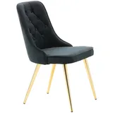 Livetastic Stuhl-Set, Schwarz, Gold, Metall, Kunststoff, Textil, Füllung: Schaumstoff, rund, 50x88.5x66 cm, abwischbar, Esszimmer, Stühle, Esszimmerstühle, Esszimmerstühle-Set