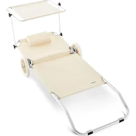 CASARIA Sonnenliege 200 x 70 x 30 cm Beige