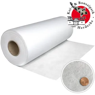 koi- und bonsaipark herdecke Koi Herdecke Filtervlies für Teich & Filteranlagen | Stärke: 20g/m2 | 60 cm x 200 Meter | Wasserdurchlässige Vliesrolle in Profiqualität | Made in Germany