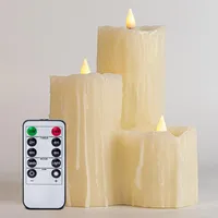 WinsTime LED-Kerzen Flammenlose Mit Fernbedienung Timer Funktion, Batteriekerzen, Elfenbein, Einzigartiges Design, Echtem Wachs