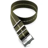 TikTako NATO-Uhrenarmband 20mm 22mm Nylon Ersatz-Armband-Uhrenarmband Olive Khaki, 22mm
