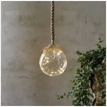 Star Trading Star Jutta LED Glaskugel, Glas, Beige, ca. 15 cm Ø