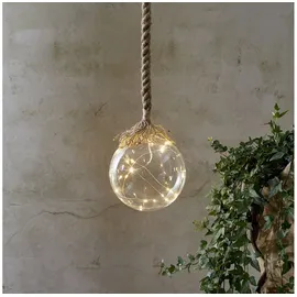 Star Trading Star Jutta LED Glaskugel, Glas, Beige, ca. 15 cm Ø