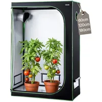VEVOR Growzelt, 120x60x180 cm, Growbox 600D hochreflektierendes Mylar, Indoor-Pflanzenzelt mit Beobachtungsfenster, Bodenwanne & Reißverschluss, Gewächshaus Zuchtzelte für Obst, Blumen & Gemüse