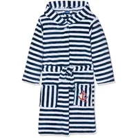 Playshoes Fleece-Bademantel Ringel maritim in Marine/weiß | Gr.: 122/128