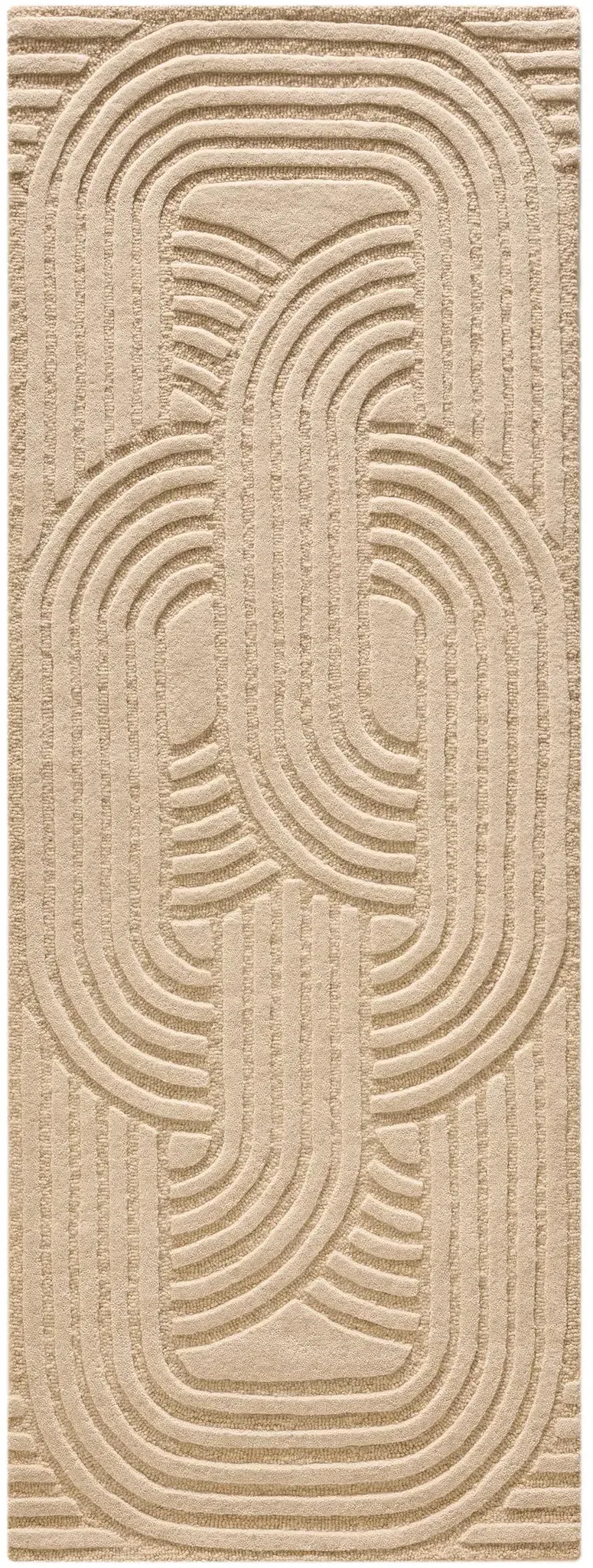 benuta Pure Wollteppich Läufer für Flur Nuria Beige 70x200 cm - Naturfaserteppich aus Wolle
