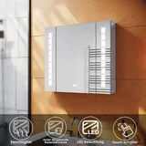 LED Spiegelschrank Bad Beleuchtung Badschrank Steckdose Beschlagfrei 65cm Alu
