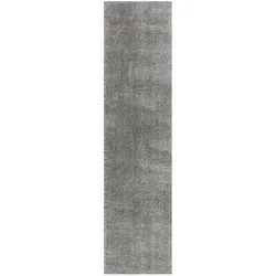Hochflor-Teppich `Dovel` - Recyceltes Polyester - Nachhaltig & Weich. Farbe: Grau, 60x230 cm | Kadima Design