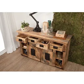Massivmoebel24 Sideboard 150 x 90 x 45 cm Beige / Braun