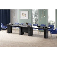 designimpex Esstisch Design Konferenztisch Tisch HLA-111 Hochglanz XXL ausziehbar 160-400cm schwarz