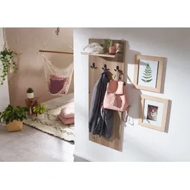 Massivmoebel24 Wandgarderobe Villanders 140 x 20 x 50 cm Eiche