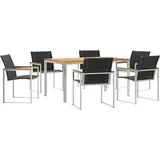 vidaXL 7-teilige Garten Essgruppe aus massivem Akazienholz