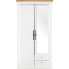 Home Affaire »WESTMINSTER Wäscheschrank in 2 Farben, Landhausschrank Metallgriffe« Drehtürenschrank mit Spiegel, Schlafzimmerschrank, 109 cm breit