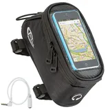 tectake® Handy Fahrradtasche, Fahrrad Rahmentasche, Fahrradtasche Rahmen, Handyhalter wasserabweisend, Handyhalterung, Fahrrad Tasche als Rennrad Zubehör, für e Bike oder Mountainbike - Schwarz, S