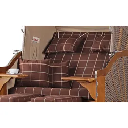 Mr. Deko Strandkorb - bene living - Schleswig Pinie Zweisitzer - PE mokka - Modell 556