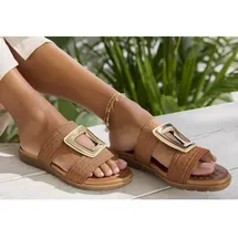 VIVANCE Pantolette Damen Braun/Goldfarben 42