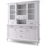 DIANA Vitrine Buffetschrank Kommode mit Aufsatz Diana, Weiß, Groß, Esszimmer