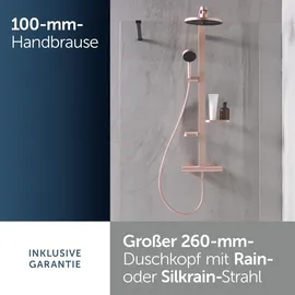 Ideal Standard Duschsystem Thermostat mit Regen- und Handbrause Rosé