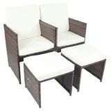 VCM Gartenstuhl Loungestuhl Sessel Maße pro Stuhl ca. H. 84 x B. 53 x T. 53 cm Rattan Balkonstuhl mit Sitzkissen - Raloso