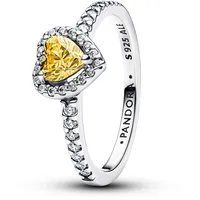 Pandora 198421C06 Silberring für Damen Funkelndes Erhabenes Herz Gelb, 60/19,1