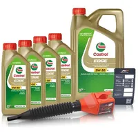 Castrol 9 L EDGE 5W-30 LL + Ölwechsel-Anhänger + Einfülltrichter [Hersteller-Nr. 15F7E7]