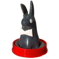 Scherzkondom «Schwarzer Hase» – Handbemalt, Party-Geschenk (1 Stück) 1 St