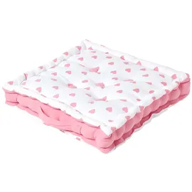 Homescapes Bodenkissen Rosa Herzen 50 x 50 cm Rosa