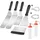 Intirilife Grillbesteck Set 9-teilig Edelstahl schwarz