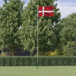 Flagge Dänemarks mit Mast 6,23 m Aluminium