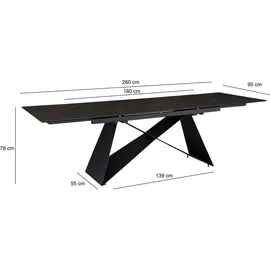 FineBuy Esstisch Esstisch Esszimmertisch 180 - 260 cm Ausziehbar Keramik Keramiktisch