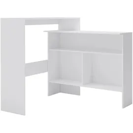 vidaXL Bartisch mit 2 Tischplatten 40 x 120 x 130 cm Weiß