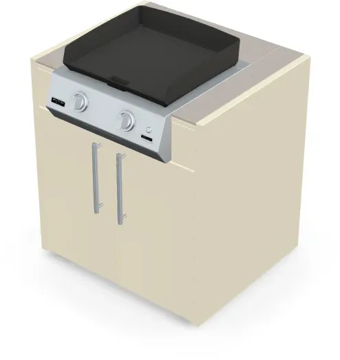 Brabura KC 80 Plancha Körper - Pietra Di Luna / Perle Blanche / Silberner Griff