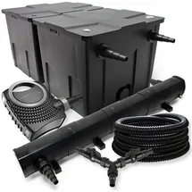 Wiltec Sunsun Brunnen - Gartenteich, Filter Set 60000l Teich 72w, Teichklärer Neo10000 80w, Pumpe 25m Schlauch