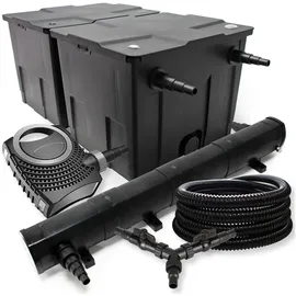 Wiltec Sunsun Brunnen - Gartenteich, Filter Set 60000l Teich 72w, Teichklärer Neo10000 80w, Pumpe 25m Schlauch
