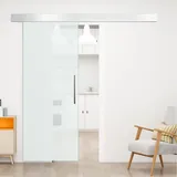Homcom Glasschiebetür rechts 90 x 205 cm satiniert