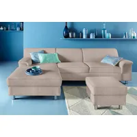 INOSIGN Ecksofa »Jamie, L-Form, wahlweise mit Bettfunktion, beige