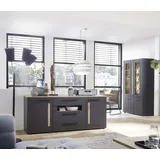 Innostyle Sideboard »Loft Two«, Breite 180 cm, 2 Holztüren, 3 Schubkästen, 1 offenes Fach, grau