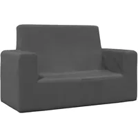 vidaXL Kindersofa 2-Sitzer Anthrazit Weich Plüsch