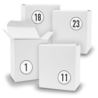 Adventskalender zum Füllen 24x Quader WEISS + Sticker V07 Z09 - Weiß