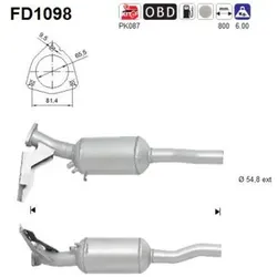 AS Ruß-/Partikelfilter, Abgasanlage  für AUDI 4F0254800HX FD1098