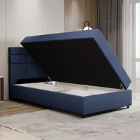 Panda möbel Boxspringbett 120x200, mit Bettkast und Topper- dunkelblau